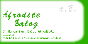 afrodite balog business card